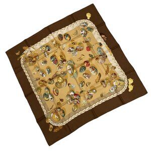Authentic RARE! Hermes Eggs Latham Des œufs Vintage 90cm Silk Scarf